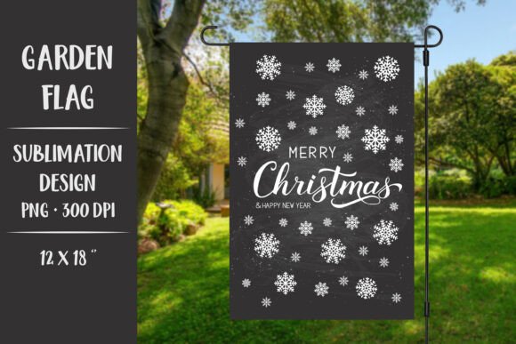 Chalkboard Christmas Garden Flag Design Review