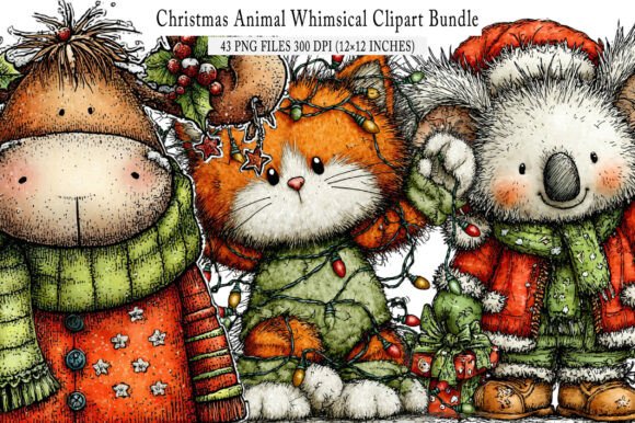 Christmas Animal Whimsical Clipart: A Designer’s Perspective