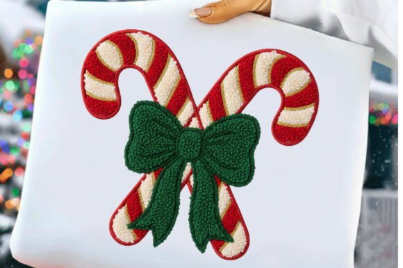 Christmas Candy Cane Latch Hook Crochet Illustrations: A Festive Graphic Design Asset