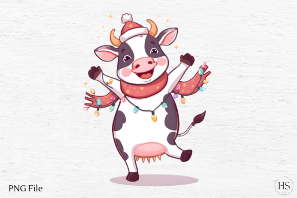 Christmas Dancing Cow, Christmas Cow PNG: A Designer’s Review for Illustrations