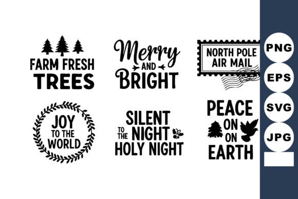 Christmas Holiday Greeting Labels: Illustrations for Branding