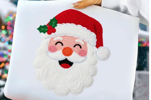 Christmas Santa Latch Hook Crochet Yarn Illustrations for Digital Sellers