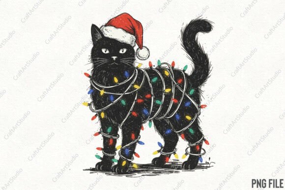 Cute Funny Cat Christmas PNG: A Designer’s Take on Holiday Illustrations