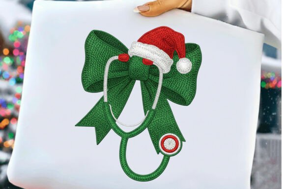 Faux Yarn Christmas Nurse Png: A Festive Illustration for Creative Sellers