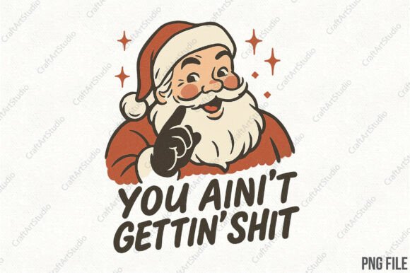 Funny Christmas Sarcastic Santa PNG: A Unique Illustration for Crafters