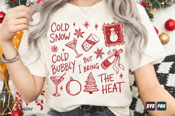 Funny Christmas SVG Cocktail Humor PNG: A Festive Illustration for Content Creators
