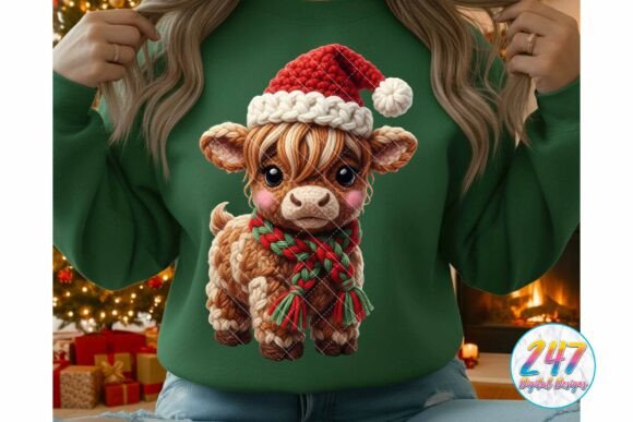 Highland Cow PNG Crochet Christmas Yarn Illustrations Review