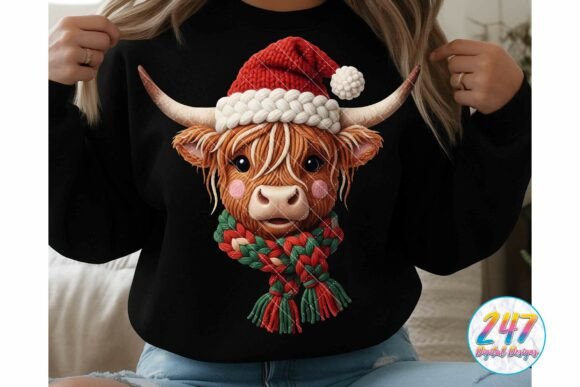 Highland Cow PNG Crochet Yarn Christmas Review