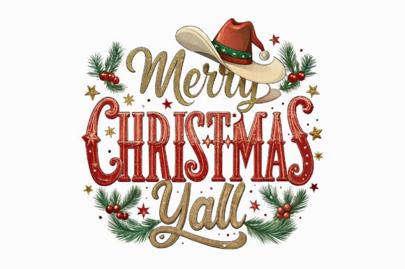 Merry Christmas Yall Christmas PNG for Local Business Branding