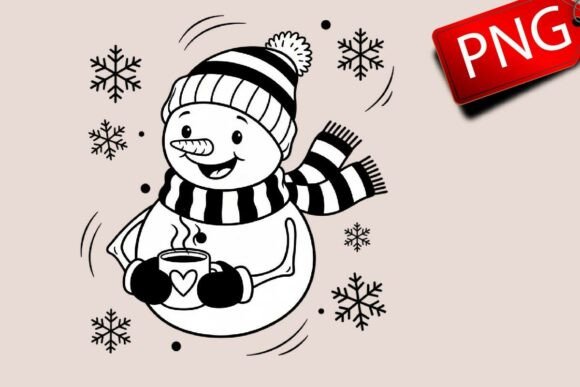 Noel Snowman Christmas SVG-Vintage Winter Illustrations