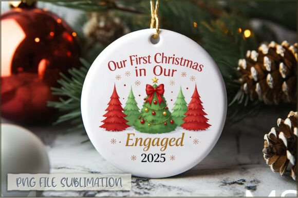 Our First Christmas Engaged Ornament PNG
