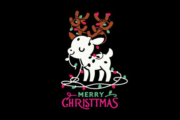 Playful Pink Reindeer Christmas Design: A Designer’s Review for Illustrations
