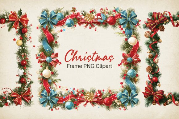 Reviewing Christmas Frame PNG Clipart Set