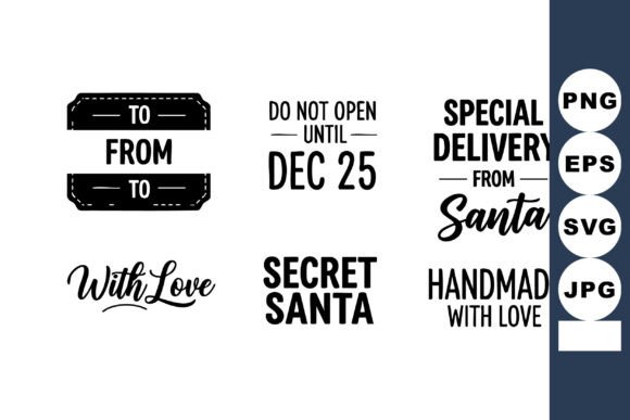 Reviewing Christmas Gift Tags Vector Set for Embroidery