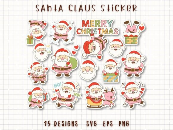 Santa Claus Sticker Christmas Clipart Review