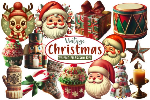 Vintage Christmas Retro Christmas PNG: A Versatile Illustration for Content Creators