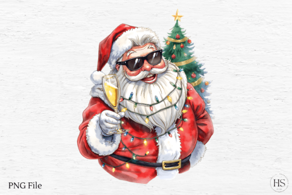 Watercolor Santa Illustrations for Seasonal Branding