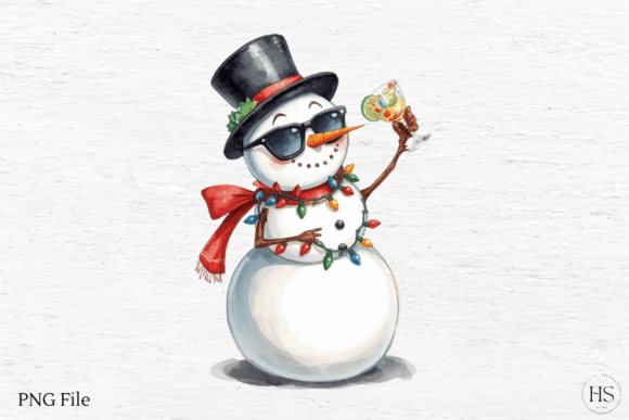 Watercolor Snowman Illustrations for Seasonal Design Projects