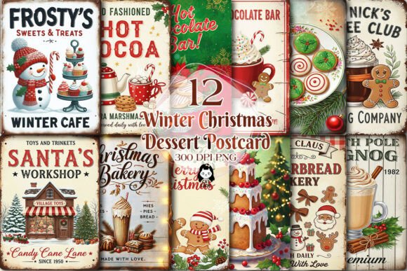 Winter Christmas Dessert Postcard Bundle Review